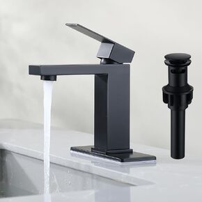 صنبور الحمام الأسود، صنبور حوض الحمام، صنبور ثقب واحد 【جميع الفولاذ المقاوم للصدأ SUS304 】مقبض واحد، صنابير الغرور ذات فتحة واحدة لحوض الحمام، صنبور حمام أسود غير لامع بدون رصاص، SF3-BK in Kuwait