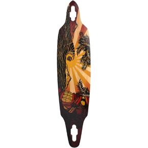 Directional Drop Through Skatebaord Deck with Pacific Sunset Graphic Design - Long Board Deck for Adults and Teens with Printed Graphic, Deck Size 41.13" - 9.625