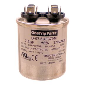 USA Run Capacitor 7.5 UF - 7.5 MFD 370 VAC Round