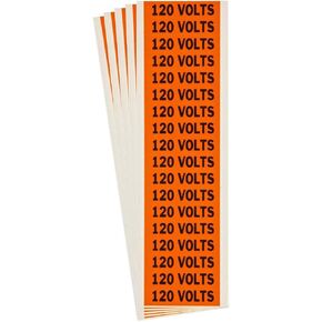 120 Volts Conduit and Voltage Labels 0.5 in H X 2.25 in W Black On Orange 5/Pk