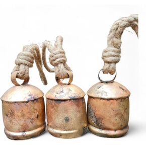3 Piece Christmas Decorations Christmas Bells Tree Indoor Outdoor Antique Bells Cow Bell Christmas Decor Brass Bell bell garland bell for door decorative bells