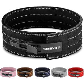 Weight-lifting belt for men with lever buckle, gym belt for women, lever belt of genuine leather, heavy duty deadlift belt / squat belt for Powerlifting Strength Training Bodybuilding, 8.5cm / 10cm Height