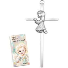 Anwlki Baby Wall Cross Decor Boys Girls Kids Prayer Baptism Gifts for Christening, First Holy Communion, Baby Shower, Birthday (Boy, 1)