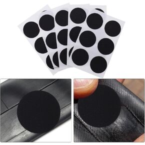 24Pcs Black Bike Tire Patch Kit,Glueless Bike Repair Patch, Round Bicycle Tube Patches,Bike Inner Tube Repair Kit,Bike Patch Kit for Road and Mountain Bikes Tire Repair Kits Tires and Tubes