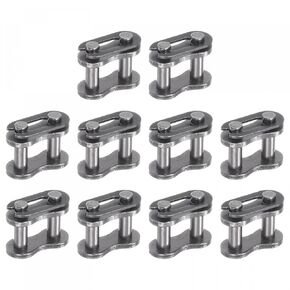 uxcell 10Pcs #25 Chain Master Connector Link Roller, 1/4" Pitch Carbon Steel, Standard Connecting Split Links for 04C Chain