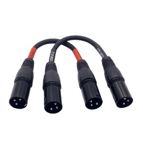 XLR Male to Male Cable, 3-Pin XLR Microphone Cable DMX Cable Patch Cords, 6 inches XLR Extension shunt Cable 2-Packs