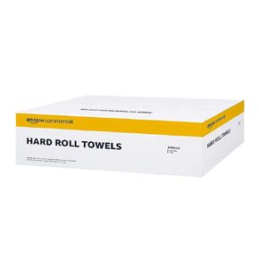 AmazonCommercial White Hard Roll Paper Towels, Compatible with Universal Dispenser, 800-Feet per Roll - 6 Rolls