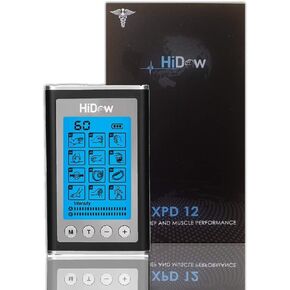 HiDow XPD Dual Channel TENS EMS Unit 12 Modes Muscle Stimulator Pain Relief Therapy Electronic Pulse Massager for Sore Muscles in Your Shoulders, Back Sciatica Pain, Ab's, Legs, Knee's and More