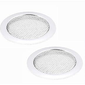 Packof 2 Resonator Guitar Sound Hole Insert Screen Sound Hole Cover Inserts Guitar Parts Insert Speaker Grills Replacement (Silver)