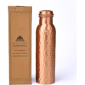 RAJRANG Copper Water Bottle 34 oz Leak Proof Design Vessel Ayurveda Health Pitcher for Sport Fitness Yoga 1000 ml