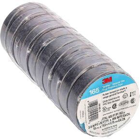 Install Bay 3M165-10 3M Temflex 3/4-Inch Economy Vinyl Electrical Tape 165, 60 Feet (10 Pack)