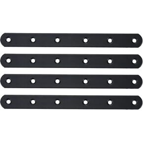 Straight Braces 5" x 3.8" Black Flat Repair Joining Plates Fixing Wood Brace -4pcs