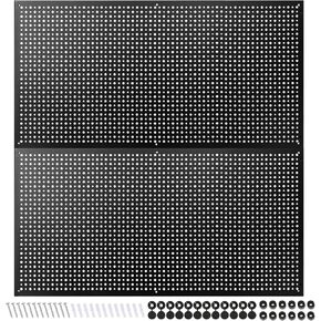 Metal Pegboard for Garage Storage,Steel Pegboard Heavy Duty 16-Inch X 32-Inch Metal Peg Board Tool Organization Panels (Black, 2 PACK)