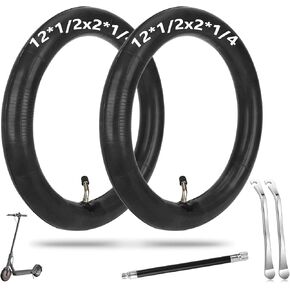 2-Pack 12 1/2 x 2 1/4 Inner Tube Heavy Duty 12.5 x 2.25 Inner Tube for 12 Inch Electric Bike Tire,Kid Bike,Electric Scooters Most 12x1.75/2.125 12x2.25 12.5X1.75/2.25 Bike/Scooter Tire Tube