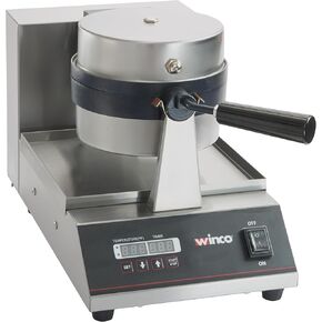 Winco Commercial-Grade 7" Belgian Waffle Maker with Non-Stick Plates