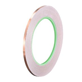 uxcell Double-Sided Conductive Tape Copper Foil Tape Adhesive 3mm x 30m/98.4ft for Guitar, EMI Shielding Crafts, Electrical Repairs, Stained Glass