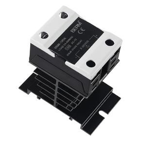2Set SSR-25DA Solid State Relay,DC to AC 25A Input 3-32VDC/24-380V AC Single Phase Solid State Relay with Balck Heat Sink(SSR-25DA+Heat Sink)