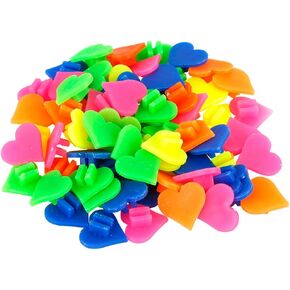 X AUTOHAUX 70pcs Bike Bicycle Wheel Spoke Bead Decoration Heart Shaped Plastic Bead Clip Multicolor