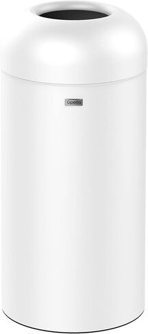 71 Liter / 18.8 Gallon Commercial Open Top Trash Can, Big Capacity, Brushed Stainless Steel (Black) in Saudi Arabia