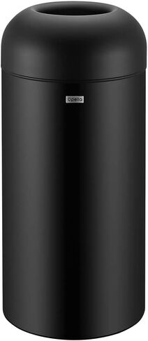 71 Liter / 18.8 Gallon Commercial Open Top Trash Can, Big Capacity, Brushed Stainless Steel (Black) in Saudi Arabia