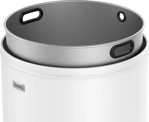 71 Liter / 18.8 Gallon Commercial Open Top Trash Can, Big Capacity, Brushed Stainless Steel (Black) in Saudi Arabia