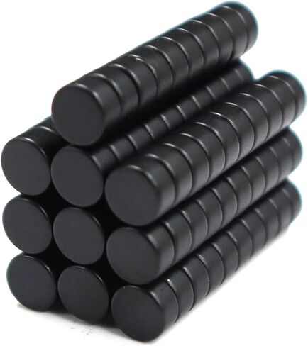 مغناطيس قرص نيوديميوم صغير أسود مستدير، مغناطيسات أرضية نادرة للثلاجة، السبورة البيضاء، الجدار، الباب، الحرف اليدوية، الهوايات والمكتب، 100 قطعة مغناطيس ندفيب صغير، 6 × 3 مم in Kuwait