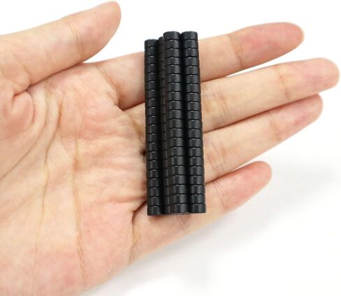 مغناطيس قرص نيوديميوم صغير أسود مستدير، مغناطيسات أرضية نادرة للثلاجة، السبورة البيضاء، الجدار، الباب، الحرف اليدوية، الهوايات والمكتب، 100 قطعة مغناطيس ندفيب صغير، 6 × 3 مم in Kuwait