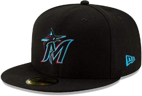New Era MLB 9FIFTY Adjustable Snapback Hat Cap One Size Fits All (US, Alpha, One Size, Miami Marlins) in Saudi Arabia