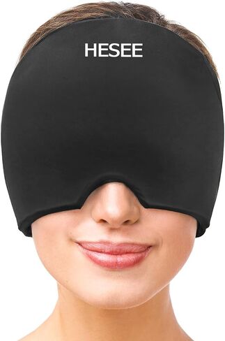 Migraine Relief Cap, Headache Relief Hat for Migraine Cap, Hot and Cold Therapy, Headache Eyes Mask for Stress Relief, Ice Pack Head Wrap for Sinus, Puffy Eyes, Tension,Black in Saudi Arabia