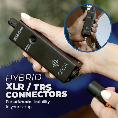 Coda Music Tech Personal in-Ear Monitor System - Ultra-Compact Headphone Amplifier with XLR and TRS Input - Mono, Dual Mono and Stereo Mix Panning - Sturdy Housing with Belt Clip in Saudi Arabia