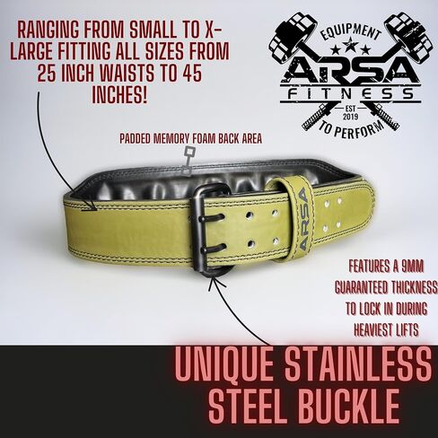 Premium Leather 9MM Thickness Weightlifting Belt for Men and Women, Reducing Back Strain, Crossfit, Bodybuilding, Powerlifting, and Strength Training in Saudi Arabia