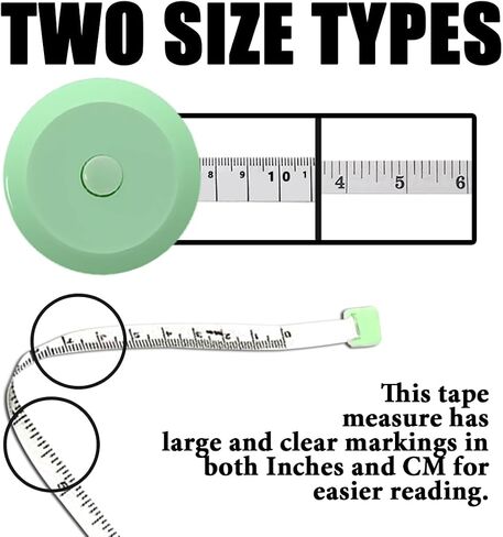 Automatic Retractable Tape Measure, Cute Mini Soft Tape, 150cm/60inch, 3-in-1 Soft Retractable Tape * 3 - Ideal for Precise Measurements and Versatile Use #-0422031 in Saudi Arabia