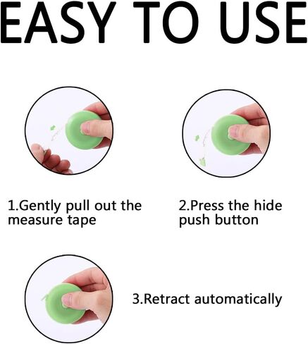 Automatic Retractable Tape Measure, Cute Mini Soft Tape, 150cm/60inch, 3-in-1 Soft Retractable Tape * 3 - Ideal for Precise Measurements and Versatile Use #-0422031 in Saudi Arabia