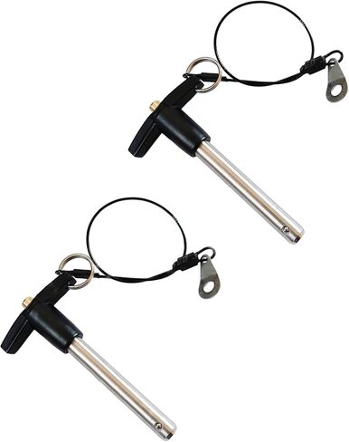 Pair of Stainless Steel 304 Push-Button Quick Release Pin T Handle Lock Pins, Pin Dia 6.3mm(1/4in) ) Usage Length 40mm (App.1.5in) with Lanyard Cable (2) in Saudi Arabia