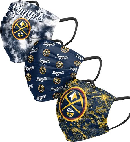 غطاء وجه للسيدات من FOCO Denver Nuggets NBA - للكبار - 3 عبوات in Saudi Arabia