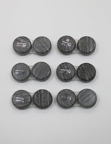 Gray Contact Lens Case - Dual Case with Leather Ring, Leak-Proof and Portable in Kuwait