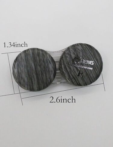 Gray Contact Lens Case - Dual Case with Leather Ring, Leak-Proof and Portable in Kuwait