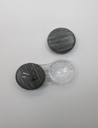 Gray Contact Lens Case - Dual Case with Leather Ring, Leak-Proof and Portable in Kuwait