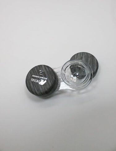 Gray Contact Lens Case - Dual Case with Leather Ring, Leak-Proof and Portable in Kuwait
