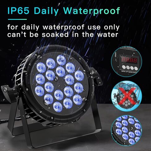 أضواء المسرح RGBW LED Par Light فائقة السطوع 18X10W IP65 مقاومة للماء عن بعد وDMX الصوت المنشط التشغيل التلقائي Uplights لحفلات الزفاف في الهواء الطلق وأعياد الميلاد وعروض الموسيقى وحفلات الرقص وإضاءة المسرح (حزمة واحدة) in Saudi Arabia