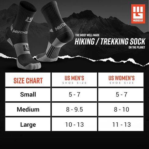 Crew Length Hiking Socks - Mid-Calf Trekking Socks - Non-Wool Wilderness Hiking Socks - Men and Women - 2-Pack in Saudi Arabia