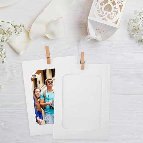 10 قطع ديكور منزلي أبيض، صورة ورقية مقاس 4 × 6 بوصة، ألبوم إطار تعليق للصور الجدارية DIY + حبل + مجموعة مشابك رائعة للمنزل، والحفلات، والمكتب، وديكور الحفلات، وإطارات صور ورقية مقاس 10 × 15 سم in Kuwait