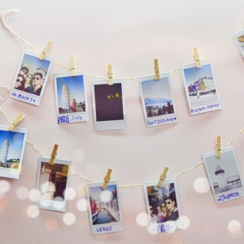 10 قطع ديكور منزلي أبيض، صورة ورقية مقاس 4 × 6 بوصة، ألبوم إطار تعليق للصور الجدارية DIY + حبل + مجموعة مشابك رائعة للمنزل، والحفلات، والمكتب، وديكور الحفلات، وإطارات صور ورقية مقاس 10 × 15 سم in Kuwait