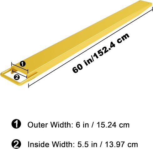 Pallet Fork Extension,72"Length 5.5" Width,Heavy Duty Forklift with 4600LBS Load Capacity,Fork Extensions for Forklift Truck,Yellow in Saudi Arabia