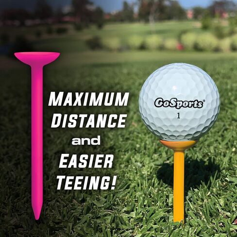 GoSports 3.25" Widemouth Tees Plastic Golf Tees, 60 Tee Player’s Pack - Max Distance and Easier Teeing in Saudi Arabia