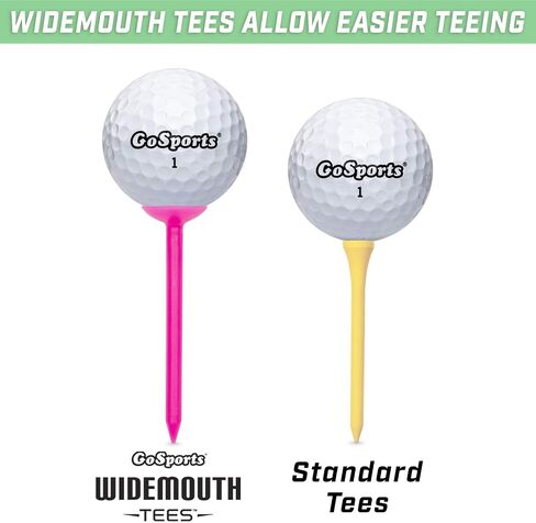 GoSports 3.25" Widemouth Tees Plastic Golf Tees, 60 Tee Player’s Pack - Max Distance and Easier Teeing in Saudi Arabia