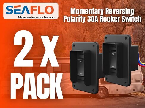 SEAFLO Momentary Reversing Polarity 30A Rocker Switch 4 Pin for Stabilizer Toung Jack RV Leveling or Ballast Pump Control Motor UP Down (2-Pack) in Saudi Arabia