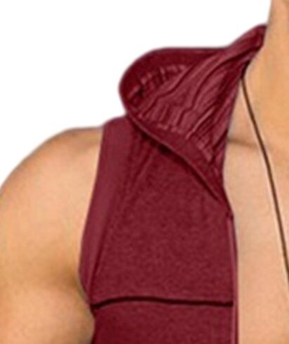SOMTHRON Men's Jumpsuits One Piece Shorts Sleeveless Hooded Romper Tracksuit Zipper Drawstring Waist Slim Fit Onesie Bodysuit in Saudi Arabia