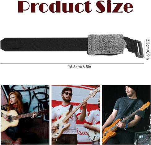 3pcs Bass Guitar String Mute Damper Adjustable Guitar String Cover Belt Cotton Bass Guitar Fret Wrap Mute for 4 String, 6 String Electric Guitar Instruments, Musical Instrument Accessories, Black in Saudi Arabia