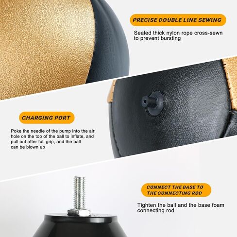 Universal Thick Leather Boxing Speed Ball Universal 8mm Screw -Black Golden in Saudi Arabia